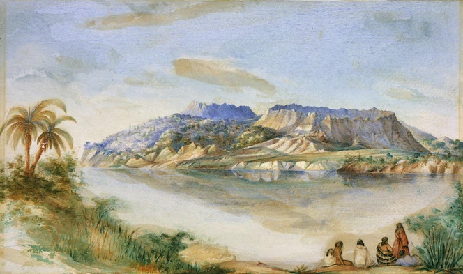 Mitford, John Guise, 1822-1854 :Volcanos, Lake Taruera [ca 1845]