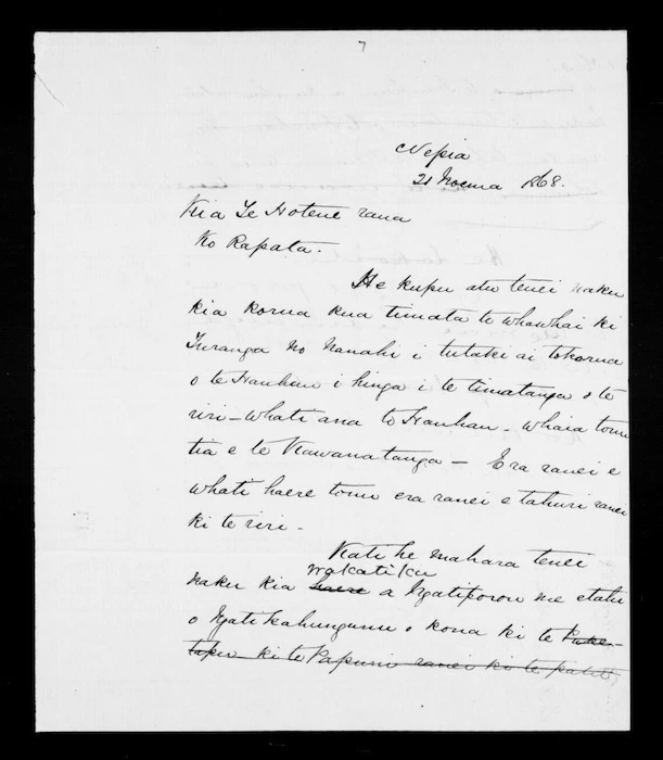 Letter from McLean to Te Hotene and Rapata