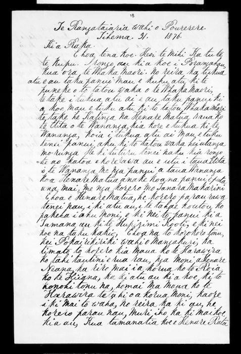 Letter from Morena Hawea to Locke