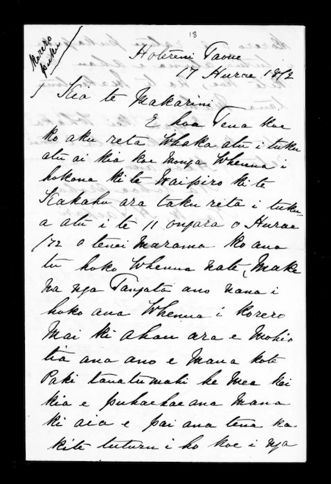 Letter from W H Taipari to McLean