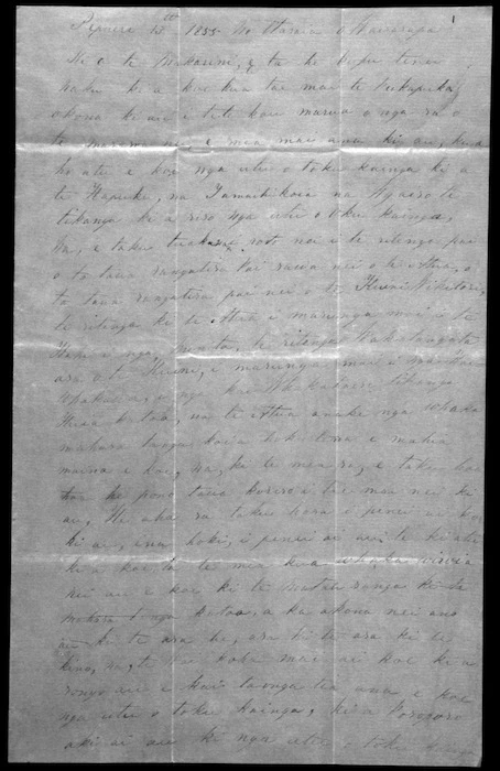 Letter from Te Manihera Te Rangitakaiwaho to McLean