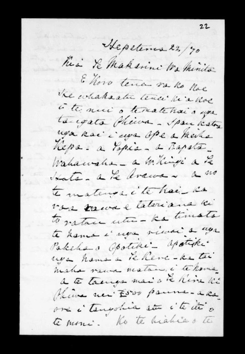 Letter from William Marsh Te Rangikaheke to McLean