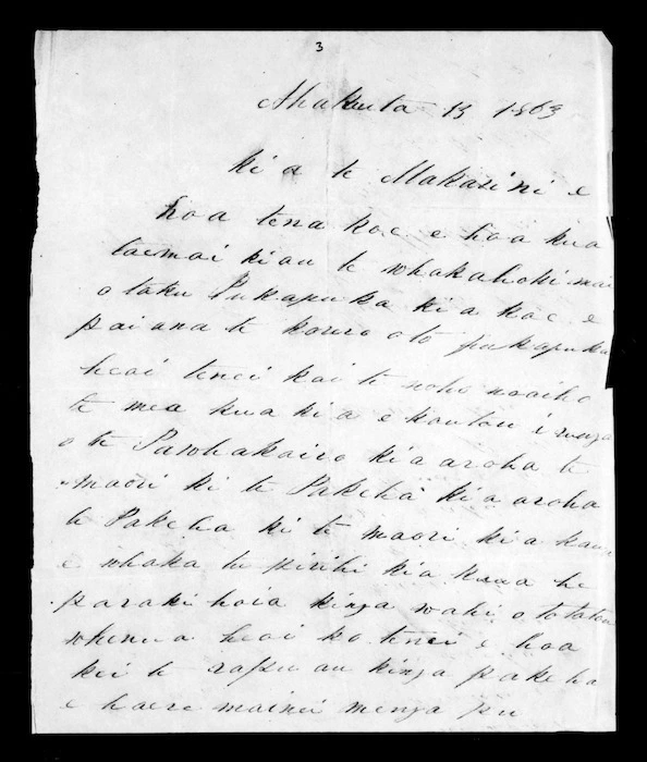 Letter from Paraone Hakihaki & Runanga to McLean