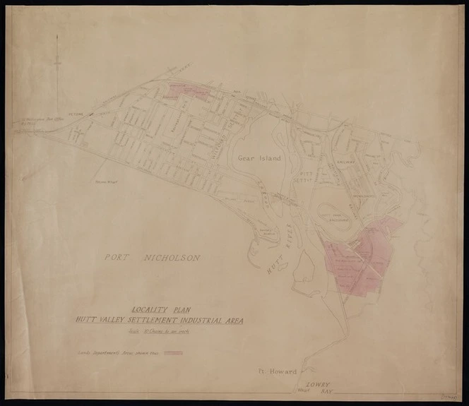 [New Zealand. Department of Lands and Survey :Locality plan, Hutt Valley settlement area [copy of ms map with annotations]. [ca.1943]