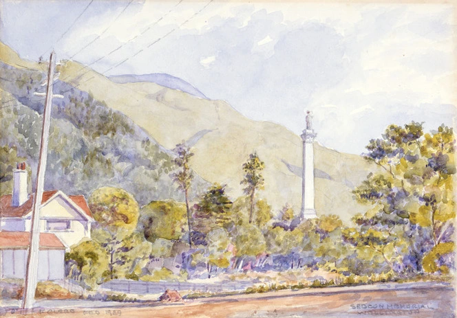 Clere, Frederick de Jersey 1856-1952 :Seddon memorial, Wellington. 1949