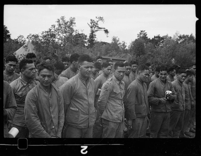 Members of the Maori Battalion in England during World War II