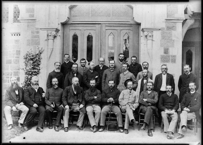 Group portrait taken at a conference of the New Zealand Educational Institute