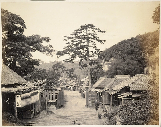 Main street of Kanagawa, Japan, by Felice A Beato (1825-1908?)
