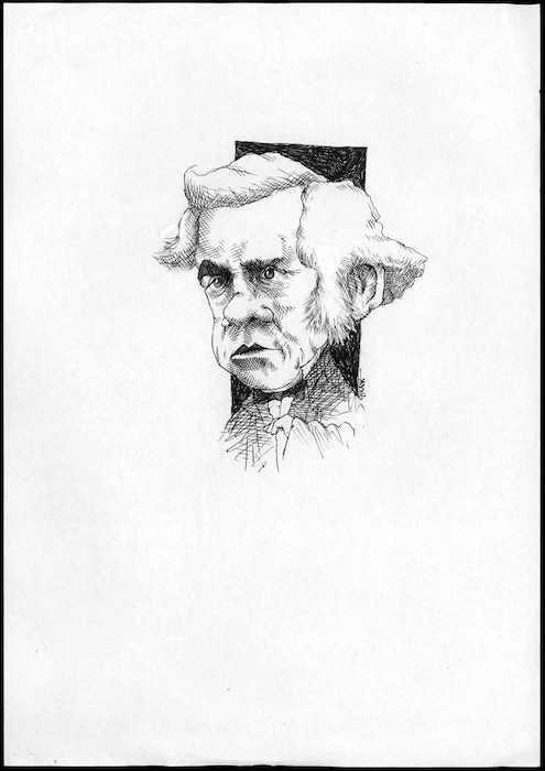 Winter, Mark, 1958- :Caricature of Henry Sewell, 1807-1879, drawn April 2003.