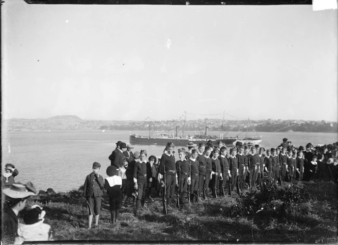 School cadets at Northcote Point, Auckland