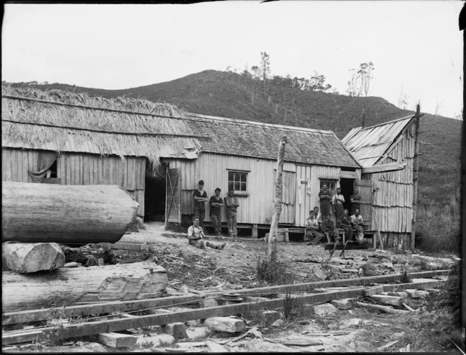 Group of men at a timber camp