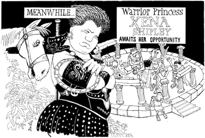 Brockie, Bob:Meanwhile...Warrior Princess Xena Shipley awaits her opportunity. National Business Review, 14 August 1997.