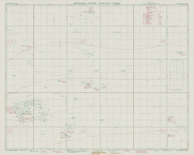 Aeronautical plotting chart - ICAO 1:3,000,000. Fiji-Samoa-Cook.