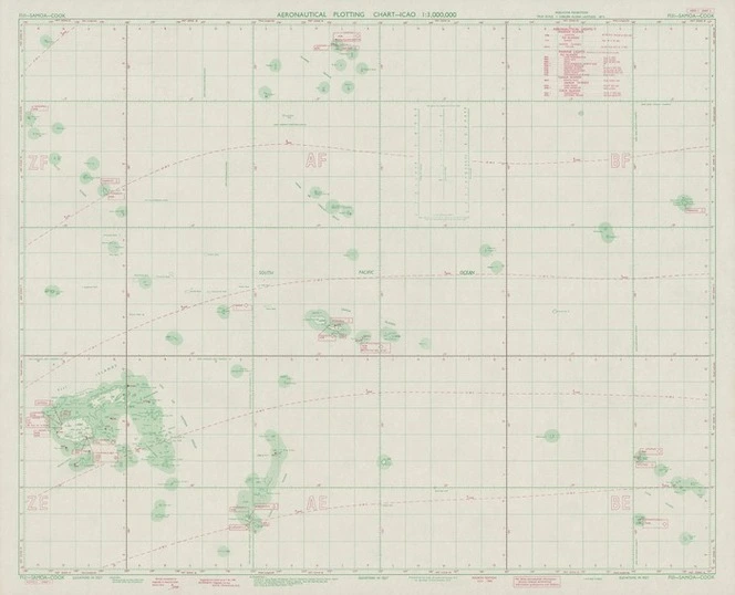 Aeronautical plotting chart - ICAO 1:3,000,000. Fiji-Samoa-Cook.