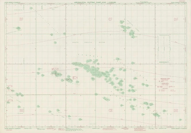 Aeronautical plotting chart, ICAO 1:3,000,000. Cook-Society-Tuamotu.