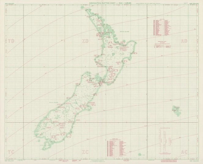 Aeronautical plotting chart ICAO 1:2,000,000. New Zealand / drawn by C.R. Solomon.