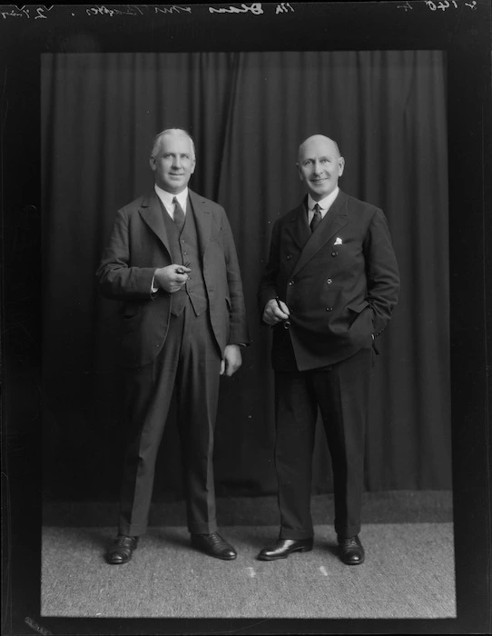 New Zealand Rugby Football Union president Stan Dean and manager, J Baxter, during the British Lions tour