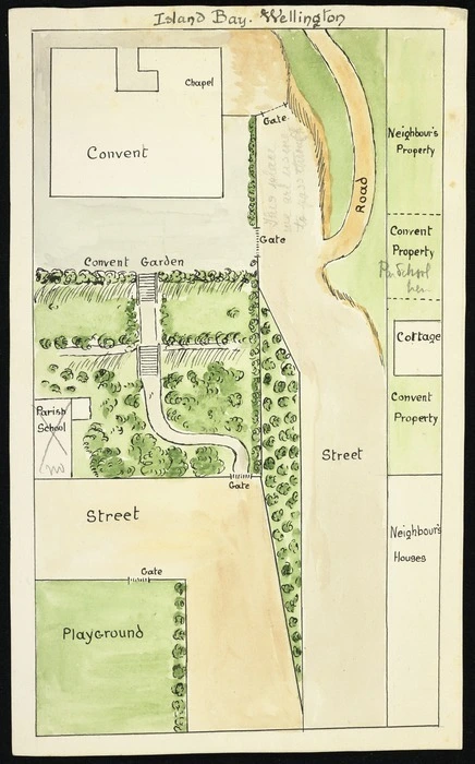 [Swan, John Sydney], 1874-1936 :[Convent of the Sacred Heart], Island Bay, Wellington [Site plan. 1906?]