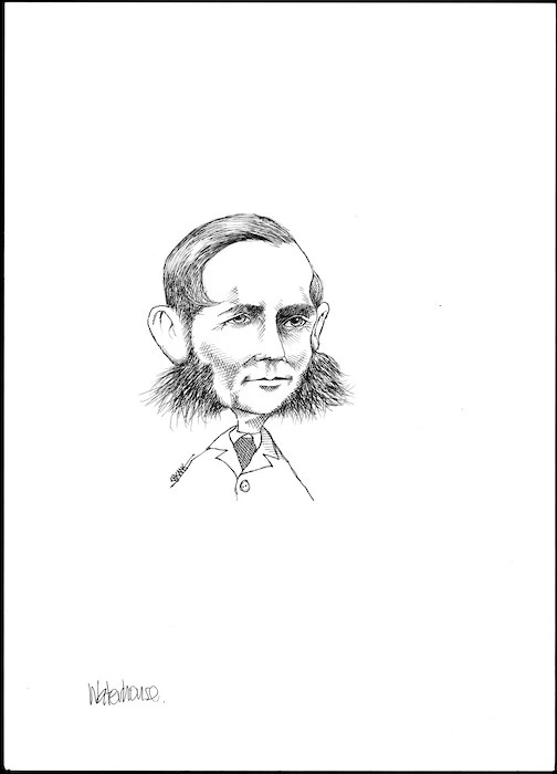 Winter, Mark, 1958- :Caricature of George Waterhouse, 1824-1906, drawn April 2003.