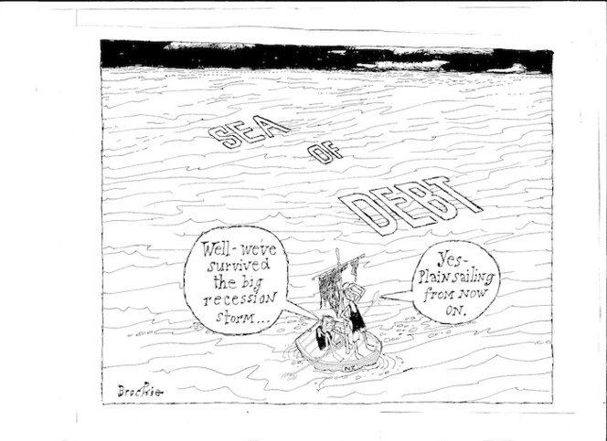 SEA OF DEBT. "Well - we've survived the big recession storm..." "Yes - plain sailing from now on" 9 September 2010