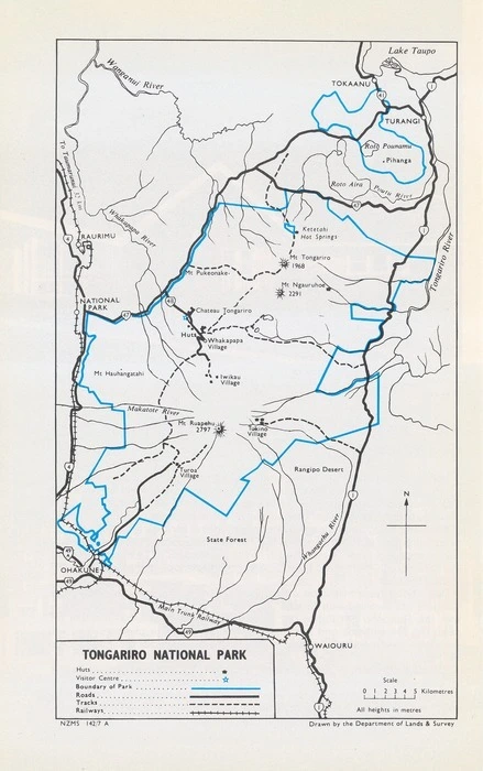 Tongariro National Park / drawn by the Department of Lands & Survey.