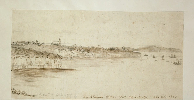 Taylor, Richard, 1805-1873 :Auckland from Mr Blacketts, Oct[ober] 28, 1847.