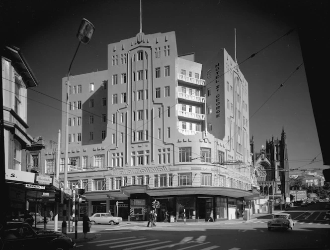 Hotel St George on the corner of Willis and Boulcott Streets, Wellington