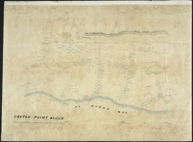 [Creator unknown] :Castle Point Block, taken from plan attached to Castle Point Deed [ms map]. [ca.1853]