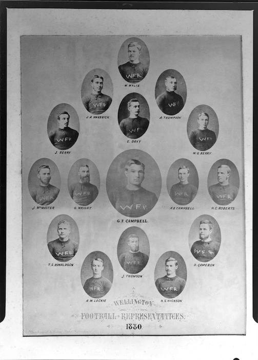 Montage, Wellington Rugby Football Union representative team of 1880