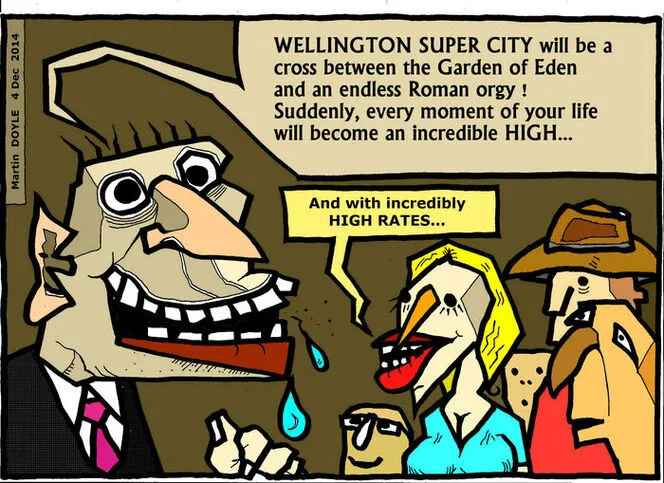 Doyle, Martin, 1956- :Wellington super city. 4 December 2014