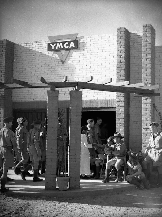 Entrance of the YMCA at Maadi, Egypt, during World War II