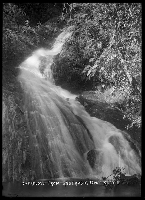 View of the overflow from the Opotiki Reservoir