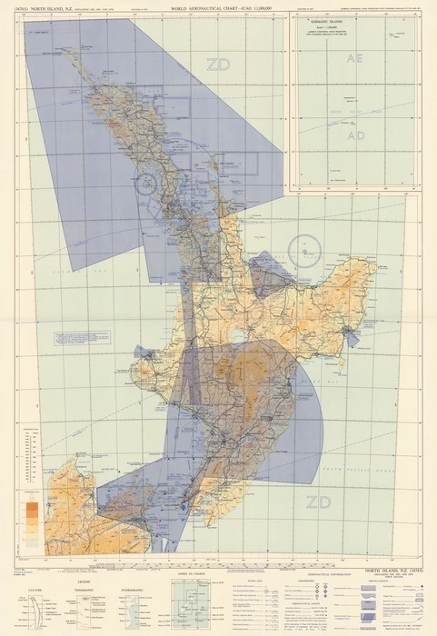 World aeronautical chart, ICAO 1:1,000,000. 3474S, North Island, N.Z. : (including 3362, 3453, and 3474).