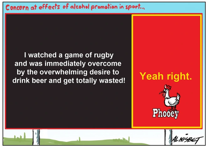 Nisbet, Alastair, 1958- :Concern at affects of alcohol promotion in sport... 19 December 2014