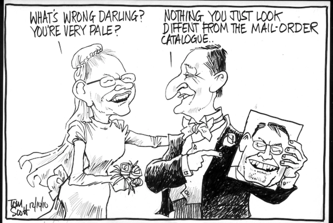 "What's wrong darling? You're very pale?" "Nothing, you just look different from the mail-order catalogue..." 12 October 2010