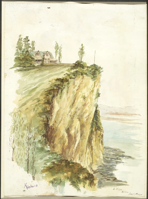 Holmes, Katherine McLean, 1849-1925 :The Cliffs, Nelson, Sept 7th 1878.