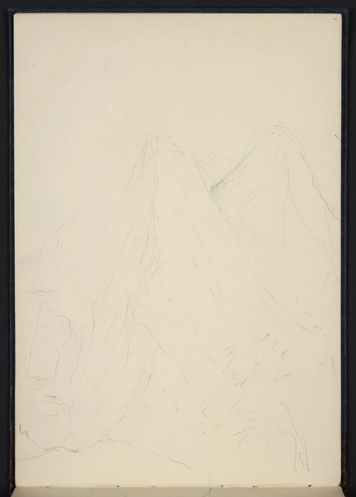 [Hodgkins, Frances Mary] 1869-1947 :[Steep hills in the Marlborough Sounds near Tennyson Inlet? 1893?]