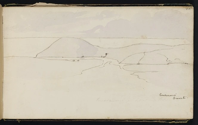 Mantell, Walter Baldock Durrant, 1820-1895 :Purakaunui low water. [1848]