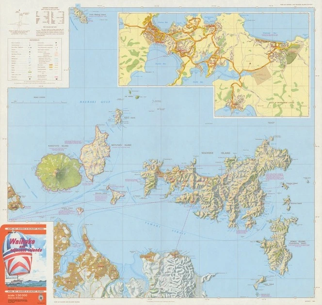 Map of Waiheke and adjacent islands.