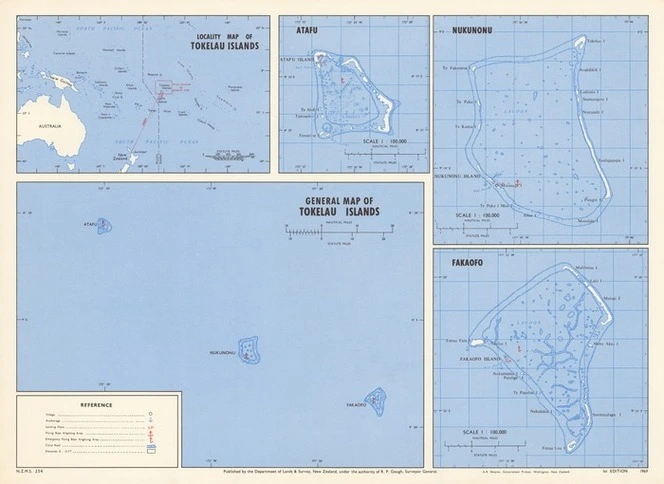 General map of Tokelau Islands.