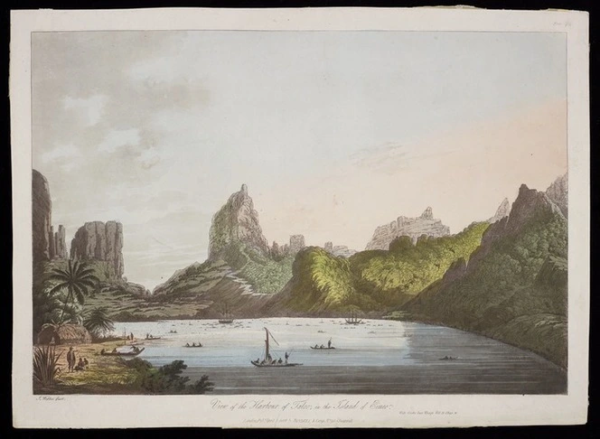 Webber, John, 1751-1793 :View of the harbour of Taloo, in the Island of Eimeo. J Webber fecit. London, pub'd April 1 1809 by Boydell & Comp, no.90 Cheapside. Vide Cook's last voyage v.II chap.V. Plate 7. 1809 [1820]