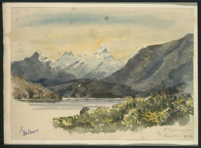 Holmes, Katherine McLean, 1849-1925 :Mount Aspiring from Glen Dhu, 26 Dec [1872]
