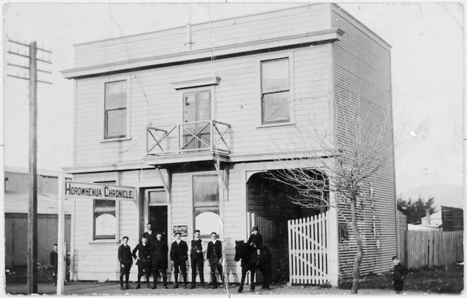 Exterior view of the premises of the Horowhenua Chronicle, Levin