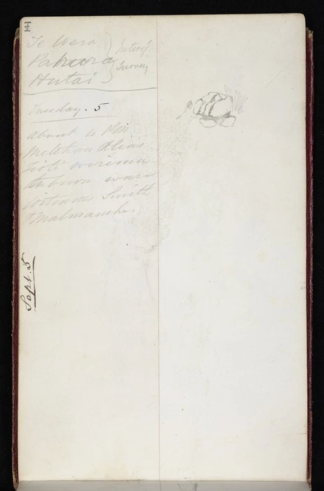 Mantell, Walter Baldock Durrant, 1820-1895 :[Diary note] 5 Sept [1848]