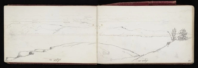 Mantell, Walter Baldock Durrant, 1820-1895 :[Looking north from Banks Peninsula over the Port Hills to Christchurch] Sept 14. [1848]