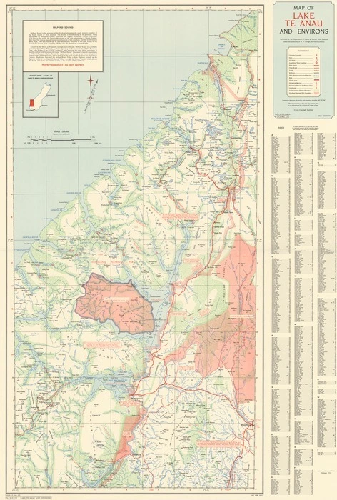 Map of Lake Te Anau and environs / drawn by J.O. Brown.