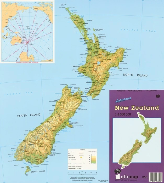 Aotearoa New Zealand 1:4 000 000.