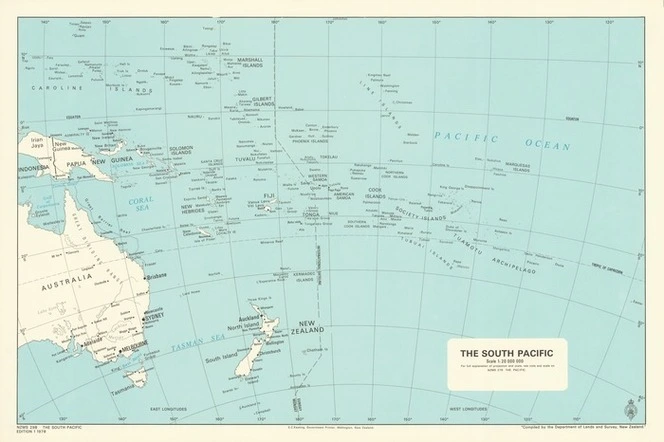 The South Pacific / compiled by the Department of Lands and Survey, New Zealand.
