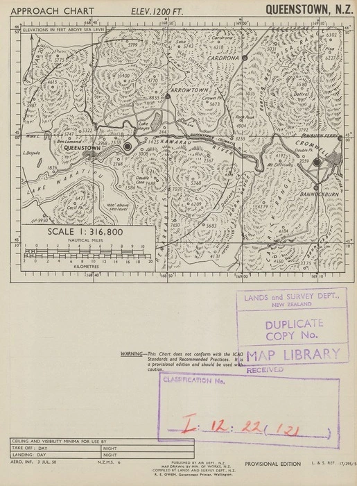 Queenstown, N.Z. / map drawn by Min. of Works, N.Z. ; compiled by Lands and Survey Dept., N.Z.