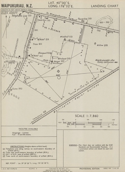 Waipukurau, N.Z. / map drawn by Min. of Works, N.Z., compiled by Lands and Survey Dept, N.Z.